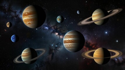 Dreamscape Galaxies: Abstract Cosmic Wonders in the Infinite Expanse of Space.