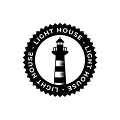 Obraz premium Lighthouse Design Element in Vintage Style for Logo or Badge Retro vector illustration. Vector illustration.