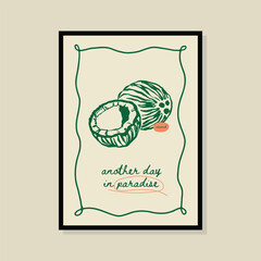 La Dolce Vita hand drawn vector illustration in a poster frame. Art for poster design, postcards, branding, logo design, background.