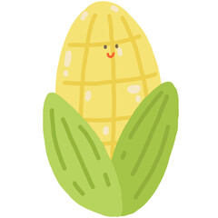 cute sweetcorn cartoon