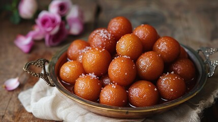 Gulab Jamun in bowl, food photography