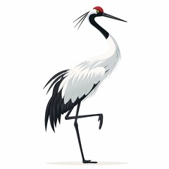 Obraz premium Crane Classic fashion cartoon isolated whitebackground