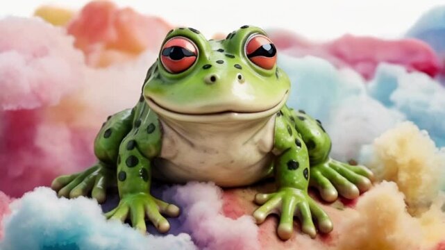 frog with colorful background