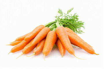 bunch of carrots isolated on white