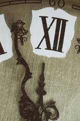  roman numerals on vintage wall clock