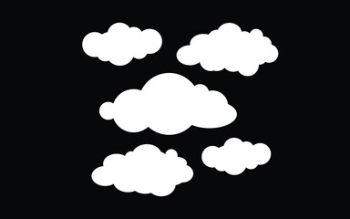 Could icon set in black and white design. Cloudy icon