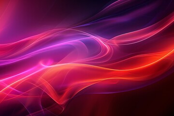 Abstract Red and Purple Waves Digital Art Smooth and Flowing Vivid and Energetic High Contrast Colors