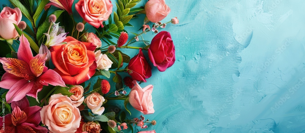 Poster floral arrangement with copy space image for messages
