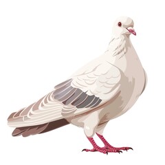 Fototapeta premium Dove Romantic fashion cartoon isolated whitebackground