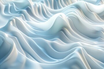 Obraz premium Soft white abstract waves creating a peaceful, serene texture with gentle curves.