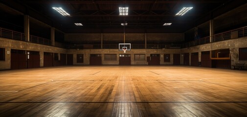 Urban Exploration - Empty Handball Court in Indoor Arena with Bold Lines