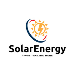 Solar Energy logo designs vector, Sun power logo