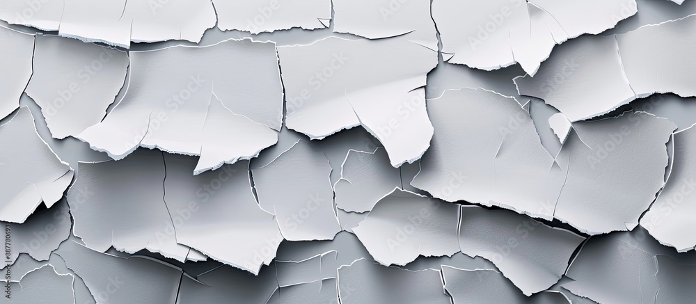 Poster A collection of torn white paper pieces arranged on a gray background ideal for customizing with copy space image