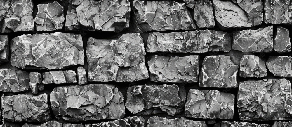 Aufkleber Black and white stone structure as background with copy space image