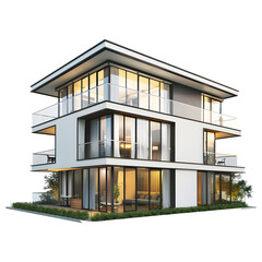 Fototapeta premium Penthouse house isolated on transparent background