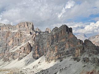 Mountains at Falzarego Pass in Italy