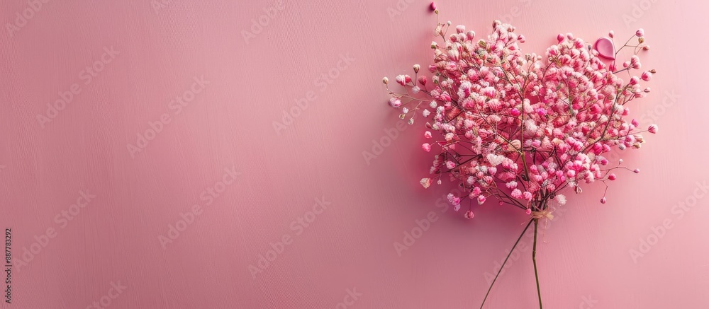 Poster pink background for a valentine s day theme with copy space image