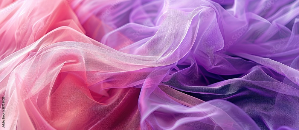 Aufkleber Tulle fabric creating a vibrant soft background ideal for showcasing a product with copy space image