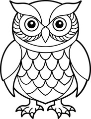 Owl mandala with coloring page decorative design. adult coloring page mandala