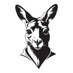 kangaroo head Vector silhouette