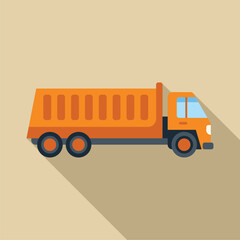 Orange tipper truck transporting building materials on a construction site