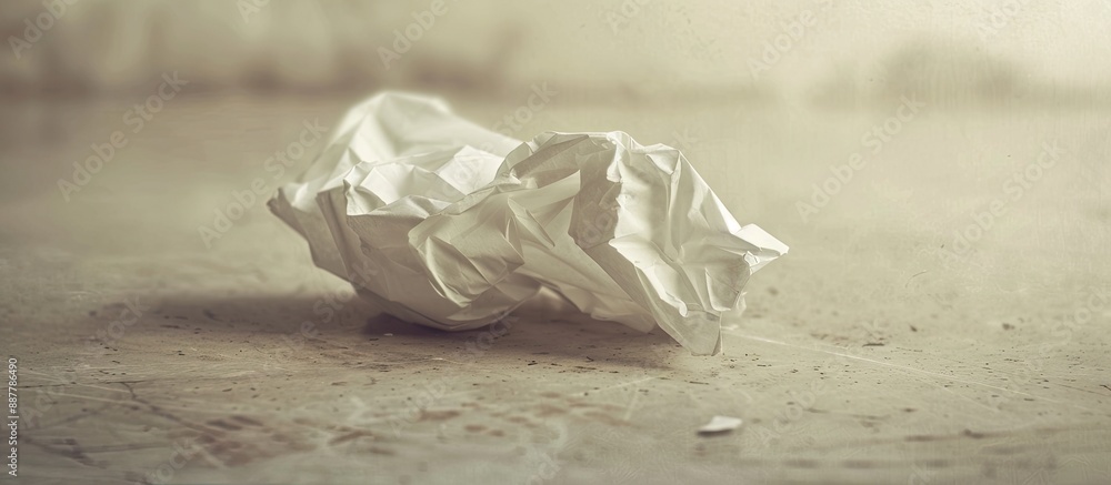 Aufkleber a crumpled piece of paper serving as a backdrop for the copy space image