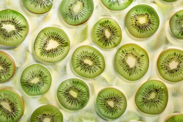 Fototapeta premium Fresh Kiwi Slices: A Morning Boost to Your Day 