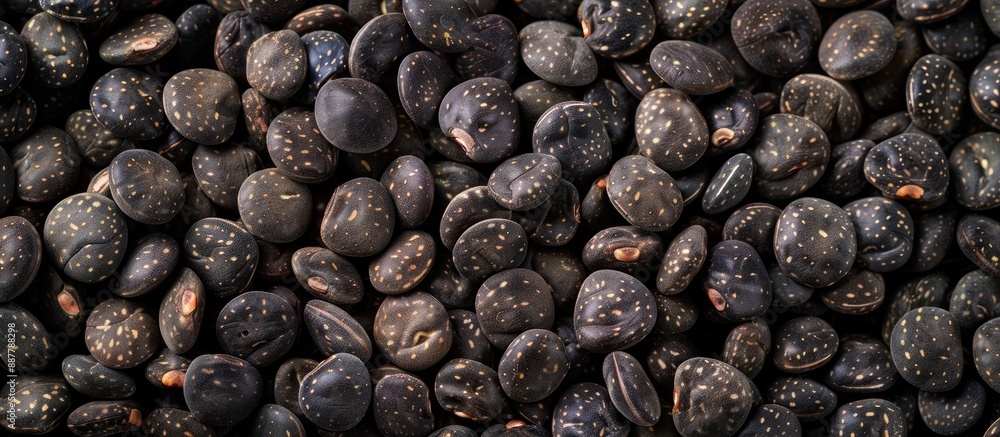 Aufkleber close up of urad dal also known as black gram or vigna mungo against a background with available spa