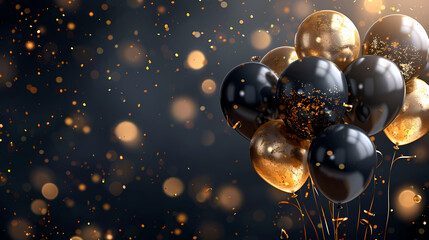 Black and gold balloons