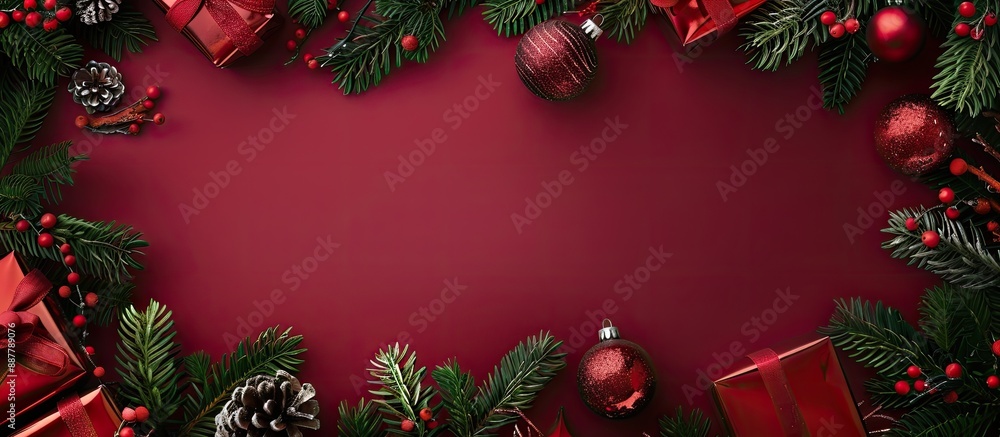 Aufkleber christmas collection featuring a festive collage adorned with gifts toys and fir tree branches with 