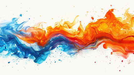 An abstract poster depicting the collision of highly saturated colorful paints