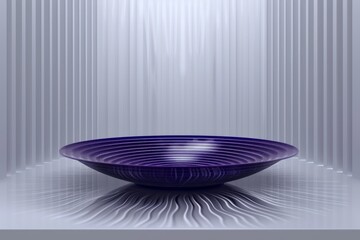 Minimalist Abstract Bowl in Purple Digital Art Elegant and Simple High Contrast and Smooth