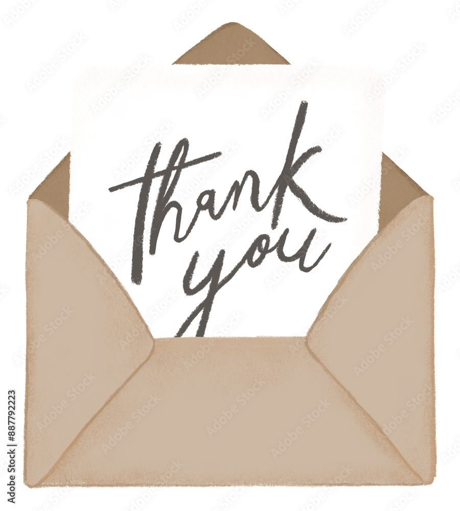 Poster thank you card png sticker, stationery graphic, transparent background