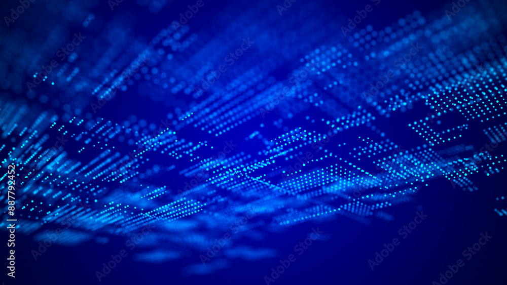 Aufkleber technological background made of dots and lines. large amount of data. 3d rendering.