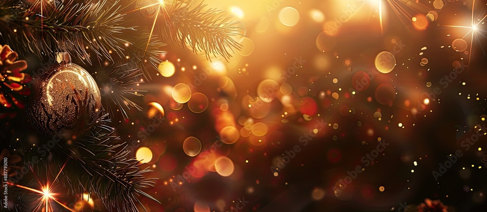 Poster abstract holiday background with fireworks on new year s eve and copy space image