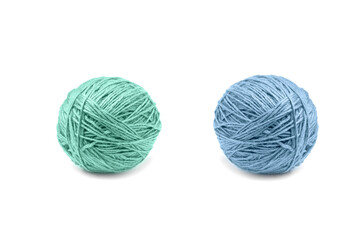 balls of yarn on white background