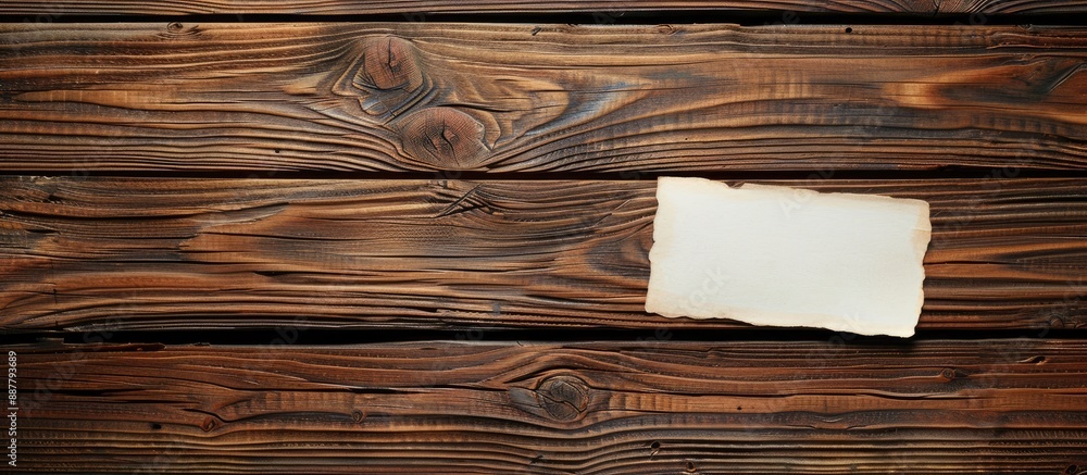 Poster Wooden background with copy space image for leaving a message on a blank paper note
