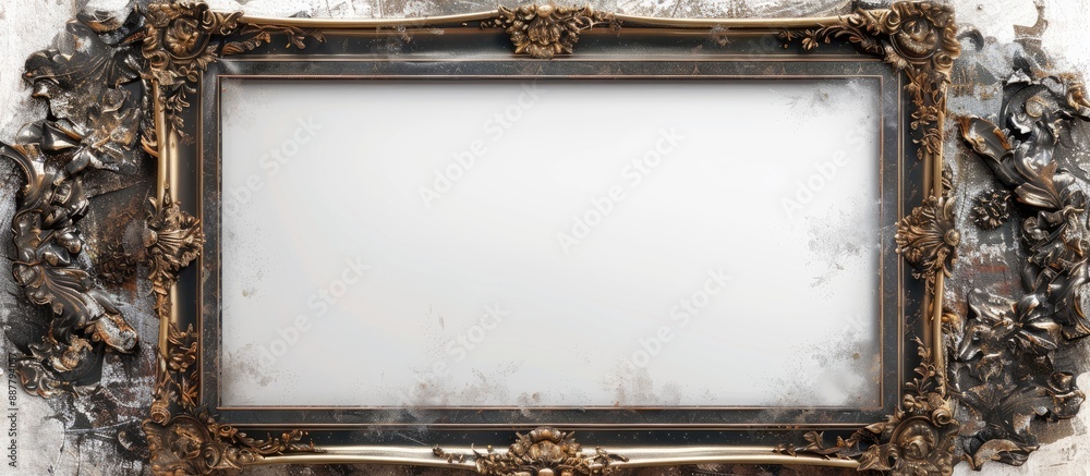 Aufkleber A retro frame on a white backdrop with a clipping path for a copy space image