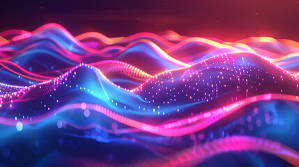 Vibrant Big Neon Wave Background