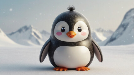 penguin in snow