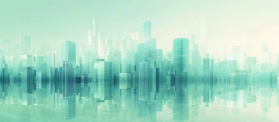 Obraz premium Abstract Vector Illustration, Futuristic green Urban city Landscape with Advanced Smart City Technology, de- urbanization concept, Graphic Resources, Wallpapers, Brochure, banner design, Advertising, 