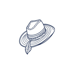 Hat line art vector illustration