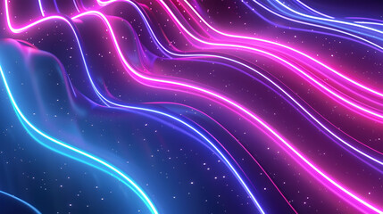Vibrant Big Neon Wave Background