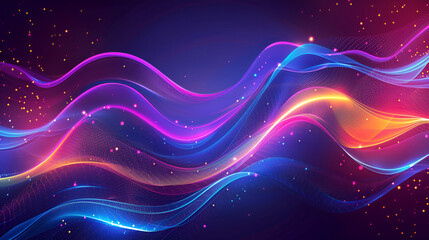 Vibrant Big Neon Wave Background