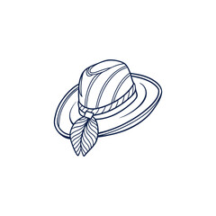 Hat line art vector illustration