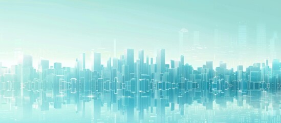 Fototapeta premium Abstract Vector Illustration, Futuristic green Urban city Landscape with Advanced Smart City Technology, de- urbanization concept, Graphic Resources, Wallpapers, Brochure, banner design, Advertising, 
