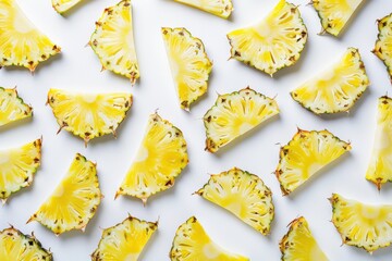 Naklejka premium Sliced Pineapple Pattern for Summer Mornings