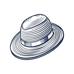 Hat line art vector illustration