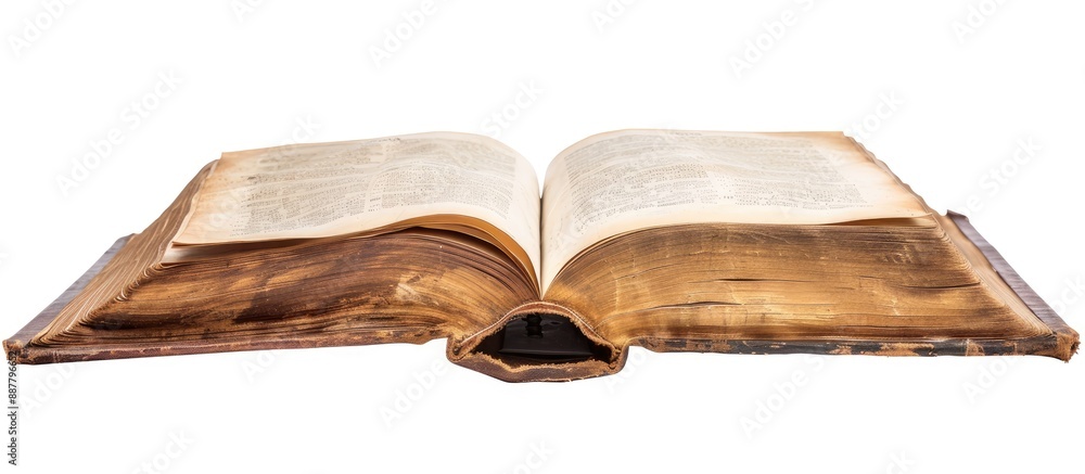 Fototapete isolated on a white background an open book with copy space image is available featuring a clipping 
