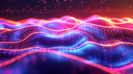 Vibrant Big Neon Wave Background